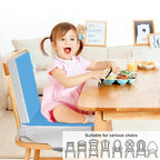 Kalawen Upgraded 2Pcs PU Washable Straps Safety Buckle Toddler Booster Seat for Kitchen Chair, Portable Travel