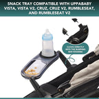 Snack Tray Fits for UPPAbaby Vista V2, Vista, Cruz, Cruz V2, RumbleSeat, RumbleSeat V2, Snack Tray with Cup Holder, Dishwasher Safe, Quick Attachment, Folds with Stroller, Stroller Accessories