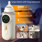 Portable Bottle Warmer for Baby,Baby Milk Warmer Multi-Function Milk & Formula Heater Even Heating,Defrosting Fits Most Bottles Ideal for Travel & Home Baby Feeding On The Go,8000 mAh Battery