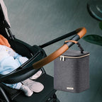 Breastmilk Cooler Bag with Ice Pack Fits 4 Baby Bottles Up to 9 Ounce, Baby Bottle Bag for Nursing Mom Daycare-Grey