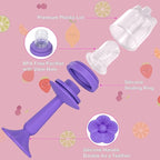 KingKam Baby Breastmilk Popsicle Molds & Baby Fruit Feeder Combo (2 Pack), Breastmilk Popsicle Molds for Teething Relief, BPA Free Silicone Feeder Teether Pops for Babies Infant Self Feeding, 4m+