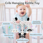 Car Seat Toy,Stroller Toys,Car Seat Toys for Babies 0-6 months Boy Girl,Spiral Hanging Stroller Black and White High Contrast Sensory Toy Newborn Plush Activity Toys Thank You Gifts for 0 3 6 9 Months