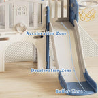 XJD 9 in 1 Toddler Slide Set, Kids Slide for Toddlers Age 1+, Toddler Climber Slide PlaySet with Basketball Hoop and Ball,Outdoor Indoor Playground for Toddlers 1-3 (Blue)