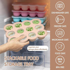 Baby Food Storage 12 x 1.5OZ Silicone Freezer Tray with Lid, Food Grade Silicone Containers for Purees & Vegetables Light Brown