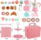 Afternoon Tea Toys Set Pretend Play Food Toys for Toddler Girls, Party Tea Playset Toy Gifts for 3 4 5 6 Year Old Girl Boy Kids Toddlers