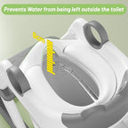 Frog Potty Training Seat, Upgrade Toddler Toilet Seat for Kids Boys Girls, 2 in 1 Potty Training Toilet for Kids, Splash Guard Anti-Slip Pad Step Stool