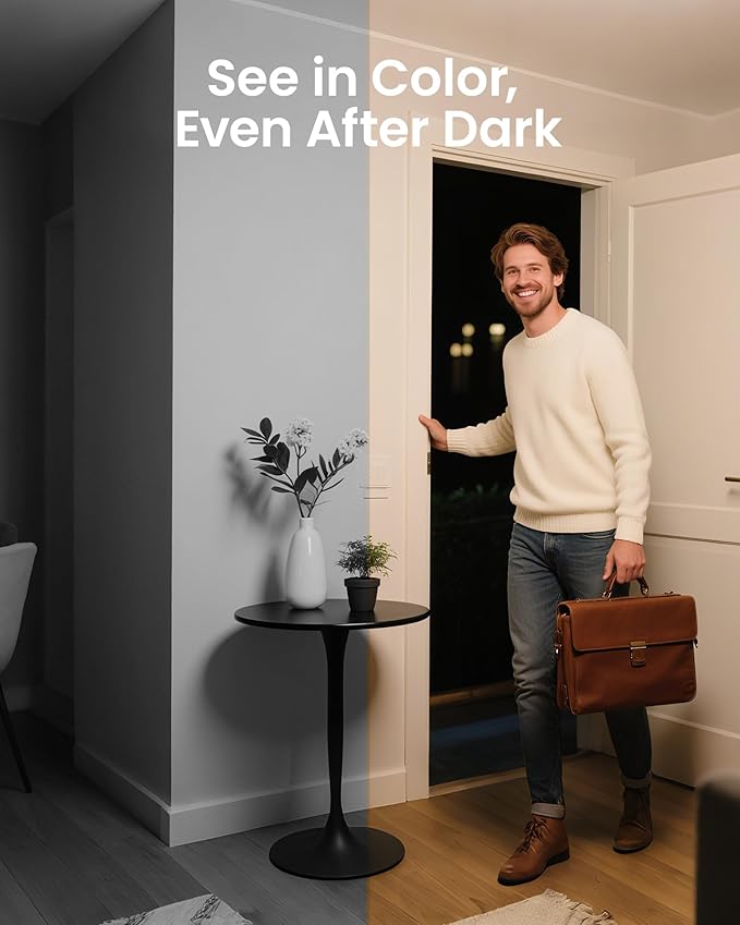 Anlapus C520M 5MP PT Plug-in Indoor Security Camera with 2.8 inch HD Screen, 3K Pet Camera with Phone App, 360 View, 2-Way Talk, AI Person/Motion/Pet Detection, Auto Tracking, for Pet Baby Elderly