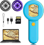 Microscope Magnifying Glass for Kids and Adults: 100X Portable Handheld Digital Microscope with Light - Pocket Jewelers Loupe with 2" Screen - USB Mini Coin Magnifier for Collector