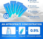 Neti Pot Sinus Rinse Bottle 260 ML with 60 Nasal Wash Salt Packets and Sticker Thermometer Nose Wash Cleaner Pressure Rinse Nasal Irrigation for Adult & Kid BPA Free (Blue)