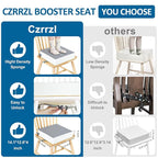 Toddler Booster Seat for Dining Table Chair,Non-Slip Bottom Baby Kid Booster Seat for Dining Table,2 Adjustable Straps,Portable Booster Seat for Table Travel Booster Seat for Toddler(Grey+White)