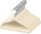 50 Premium Baby Velvet Hangers - 11.8" Non-Slip, Ultra-Slim Space-Saving Children Closet Hangers - 360° Swivel Hook, Strong & Durable Infant & Toddler Clothes Hangers for Wardrobe - Ivory