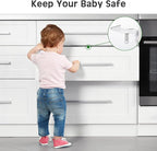 Tuanse 30 Pcs Cabinet Locks Invisible Safety Drawer Latches with Screws Self Adhesive Cabinet Drawer Locks for Home Kitchen Furniture Door Latches(White)