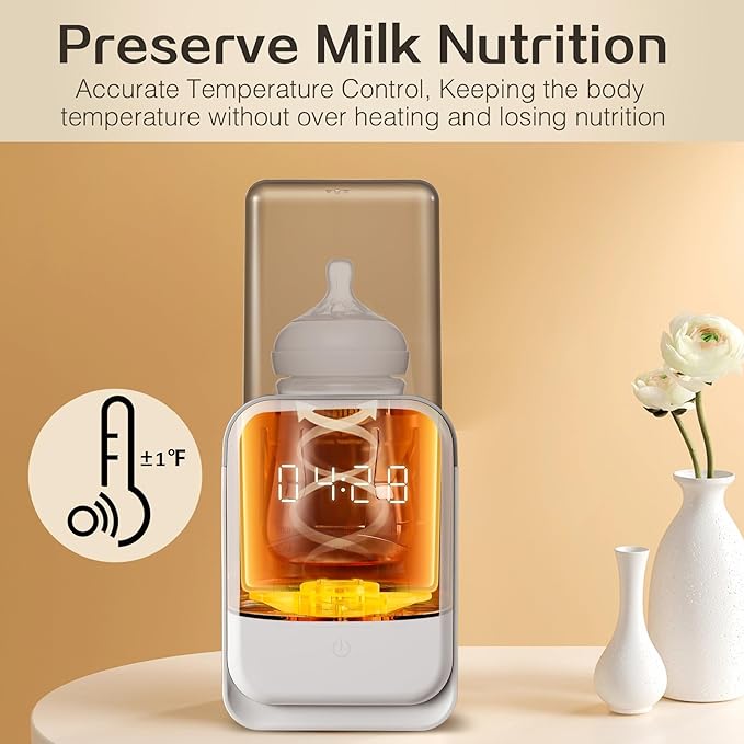 Bottle Warmer, 10-in-1 Fast Baby Bottle Warmer for Breastmilk & Formula, Baby Milk Warmer with Smart Temp Control and Night Light, Bottle Warmers for All Bottles