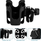 Accmor Stroller Cup Holder with Phone Holder, Bike Cup Holder, Universal Cup Holder for Uppababy Nuna Doona Strollers, 2-in-1 Cup Phone Holder for Stroller, Bike, Wheelchair, Walker, Scooter