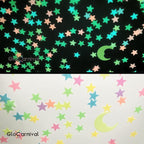 Glow in The Dark Stars and Moon Stickers for Ceiling - 200pcs 3D Luminous Adhesive Stars Create Realistic Starry Sky - Room Decor for Kids Bedroom, Wall Stickers
