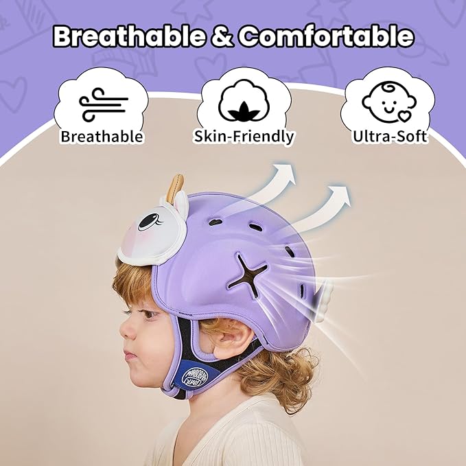 Mambobaby Baby Head Protector Baby Helmet for Crawling Walking，Extra-Thick Deep Forehead Padding, Ultra-Lightweight Breathable, Toddler Helmet 6-24 Months-Unicorn