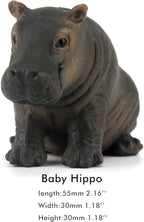 FUNSHOWCASE African Jungle Animals Toy Hippos Hippopotamus Figure Realistic Plastic Figurine Playset Lot 4-Piece