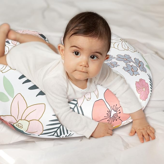 Nursing Pillow Cover for Baby Girls Boys, Breastfeeding Pillow Cover, Stretchy Removable Feeding Pillow Case for Newborns, Ultra Soft and Comfortable Nursing Pillow Slipcover, Daisy Floral