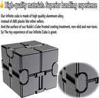 Infinity Cube Fidget Toys Anxiety Stress Relief Toys for Men Aluminum Alloy Material (Gray)