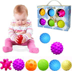 Baby Textured Multi Sensory Toys Massage Ball Gift Set BPA Free for Toddlers 1-3 Soft Balls Montessori Infant Baby Toys 6 to 12 Months 6 Pack