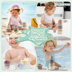 Baby Bath Toys for Kids Ages 1-3, 14 PCS Mold Free Bath Toys for Toddler with Stacking Cups & Bath Spoons, Bathtub Water Toys for Babies 6-12 Months Early Learning Educational Gifts