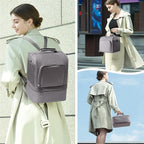 NCVI Breast Pump Bag, Double Layer Removable Pump Bag for Spectra S1, S2, Medela, Breast Pump Backpack with Ice Pack, Insulated Breast Milk Cooler Bag for Working Nursing Moms, Grey