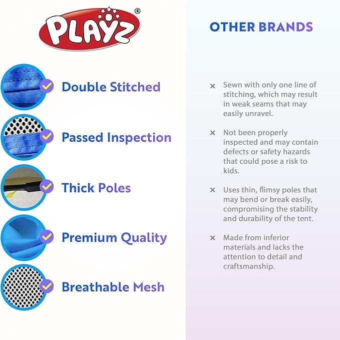 Playz 5pc Kids' Play Tents & Tunnels - Ball Pit for Toddlers, Basketball Hoop, Crawling Tubes, Pop-Up Playhouses, Baby Obstacle Course for Indoor or Outdoor Use