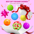 Montessori Toys - Sensory Balls for Toddlers, Multiple Textures Colorful Sensory Toys for Babies 1-3, Hand Catching Baby Balls, Baby Rattle 3-6 Months