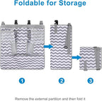 Accmor Changing Table Diaper Organizer, Hanging Diaper Caddy Organizer Stacker for Cribs Changing Table Playard Wall Baby Essentials Storage, Stripe