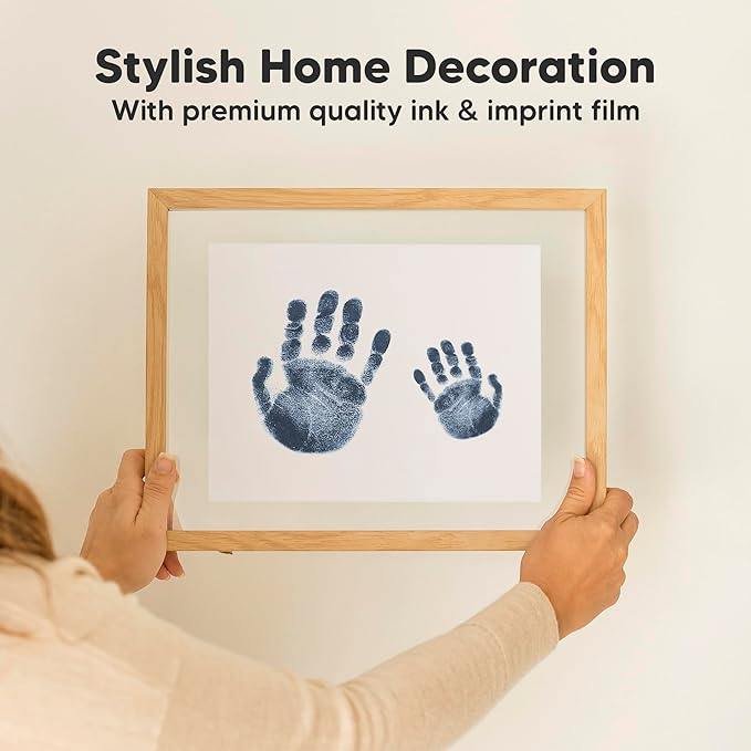 1-Pack Inkless Baby Hand and Footprint Kit - Mess Free Ink Pad for Newborn Keepsake, Dog Nose & Paw Print Kit, Clean Touch Ink Pad for Baby Hand & Footprints, Ideal New Mom Gifts (Navy, Jumbo)