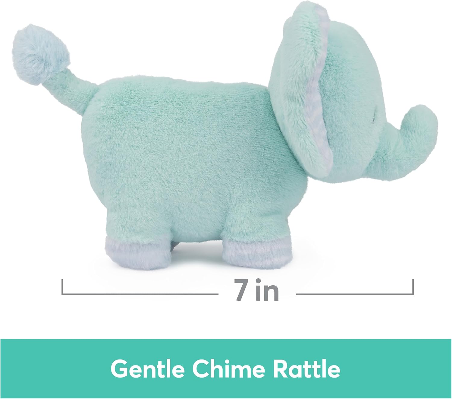 GUND Baby Safari Friends Collection Plush Elephant with Chime, Sensory Toy Stuffed Animal for Babies and Newborns, Teal, 7"
