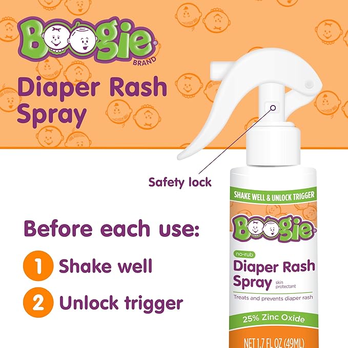 Boogie Maximum Strength Diaper Rash Bundle, Extra Strength Paste in Applicator Tube, 4 oz. + Diaper Rash Cream Spray, 1.7 oz.