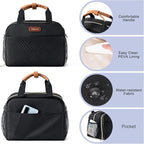 Breastmilk Cooler Bag with Ice Pack Fits 6 Baby Bottles Up to 9 Ounce, Compatible with Wearable Breast Pumps & Accessories-Black