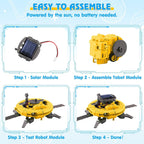 STEM Projects for Kids Ages 8-12 Solar Robot Kit 6-in-1 Space Toys for 10-Year-Old Boy Girl Gift Toys Science Kits Christmas Birthday Gifts for 8 9 10 11 12 Year Old, Yellow