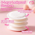 Nursing Pads Reusable, 14 Count Super Absorbent and Keep Dry Breast Pads for Leaking Milk Breastfeeding Moms Essentials (Beige,15cm/5.91in)