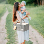 PeraBella Baby Diaper Caddy Organizer with Handle, Boy & Girl Shower Gift Basket, Portable Diaper Storage Basket Bin for Wipes, Newborn Baby Essentials Registry Search Must Haves, Car Caddy Organizer