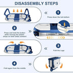 TPN Collapsible Baby Bathtub, Baby Bath Tub with Soft Cushion & Real-Time Thermometer, Baby Bathtub Infant to Toddler Tub (0-36 Months), Portable Travel Baby Tubs for Newborns (Navy Blue)