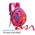 DB Dinosaur Toddler Mini Backpack with Leash, Children Kids Baby Harness Bookbag (Rose Pink)