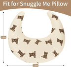 SWESEN Muslin Nursing Pillow Cover, Soft Removable Cover for Breastfeeding Pillows, Pillow Slipcover for Baby Boys and Girls, Comfortable & Breathable, Bear, Washable (Only Cover)