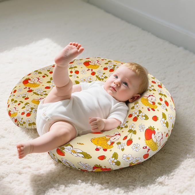 Baby Nursing Pillow for Breastfeeding, Adjustable Breast Feeding Pillow for Bottle Feeding, Breastfeeding Essentials for Mom and Baby Healthier Nursing, Removable Cover- Bunny