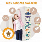 Personalized Name Growth Chart Wall Decor for Kids – Canvas Removable Height Chart Measuring Ruler 59" x 7.9" (Dinosaurs)