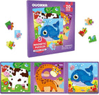 QUOKKA Magnetic Toddler Puzzles Ages 2-4 - 20 Pieces Kids Puzzles Ages 3-5 - Travel Games for Kids 4-6 - Animal Toddler Travel Toys - Car Airplane Road Trip Activities for Boys and Girls