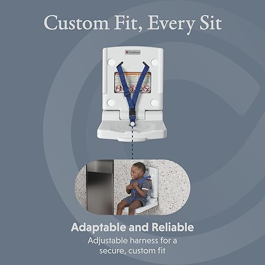 Foundations Toddler Wall Safety Seat for Public Restrooms, Compact Design, Durable & Easy to Clean Polyethylene, 5806086 - Light Gray