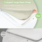 Padded Baby Play Mat, Super Soft Vegan Leather Baby Mat for Floor, 48x48 Thick Foam Cushioned Play Mat for Babies 6-12 Months, Fits Nicely Into 50x50 Playpen Mat, Grayish Green