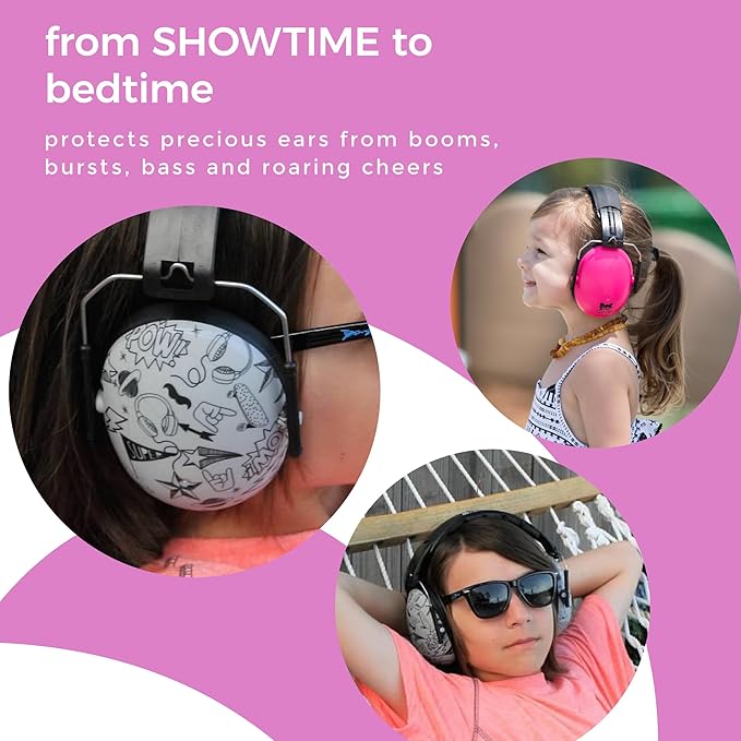 BANZ Kidz Earmuffs 2 Years & Older - Loud Noise Cancelling Kids Headphones & Toddler Ear Muffs, Size Adjustable