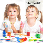 Shuttle Art Tempera Paint, 30 Colors Washable Paint for Kids, 2oz/60ml Bottle, Non-toxic for Toddlers with Glitter Metallic Neon Colors, For Art, Crafts and School Projects