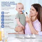 Nasal Aspirator for Baby with Light and Music, Electric Babies Nose Sucker with 3 Soft Silicone Tips, 5 Levels Suction Adjustment Nose Cleaner for Kids Girl Boy Adult Pets
