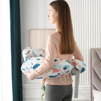 Nursing Pillow for Breastfeeding,Ergonomic Baby Feeding Pillows with Removable Washable Cotton Slipcover, Adjustable Waist Strap,Plus Size,More Support for Mom and Baby(Underwater World) 新品