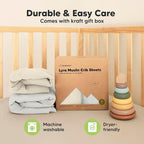 KeaBabies 2-Pack Muslin Crib Sheets for Boys, Girls - 100% Organic Cotton Fitted Baby Crib Mattress Sheet, Soft Breathable Standard Toddler Bed Cover Bedding Set, Neutral, Durable 52x28 (Greige)