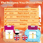 Talking Flash Cards for Kids - Arabic Bilingual English Flashcard for Toddlers 3-12, Test Mode, 510 Sight Words, Audible Pocket Speech, Sensory Toys for Autism, Boys Girls Gifts (Arabic)